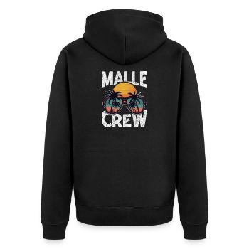 Malle Crew - Unisex Premium Organic Zip Hoodie - black - Back - Nico (187cm)