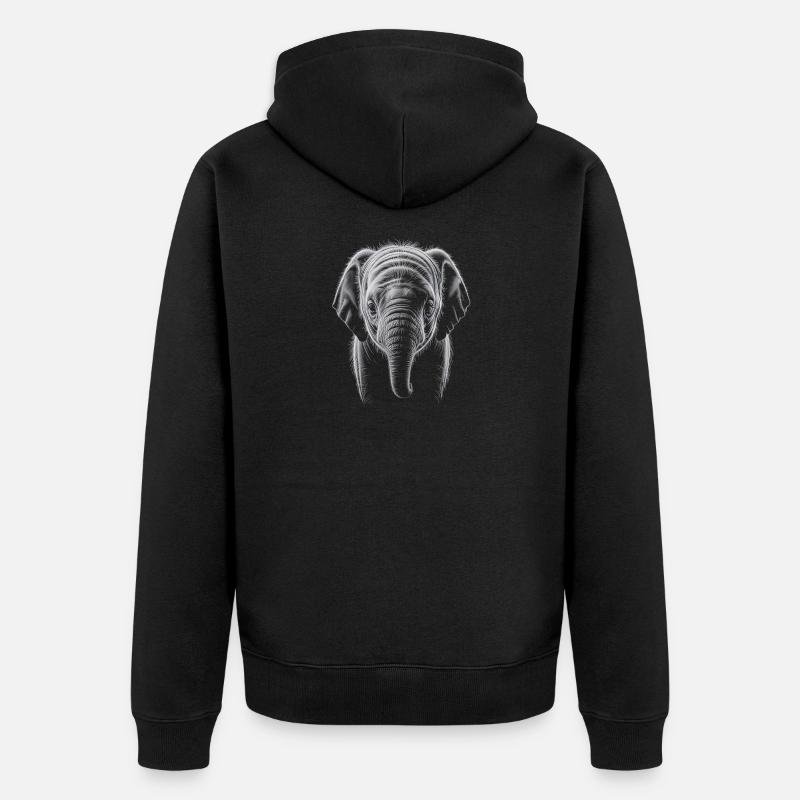 Tête d’éléphant - Veste à capuche bio Premium Unisexe - noir