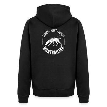 German Shorthair Mantrailing Dog Sport Search Dogs - Unisex Premium Organic Zip Hoodie - black - Back - Nico (187cm)