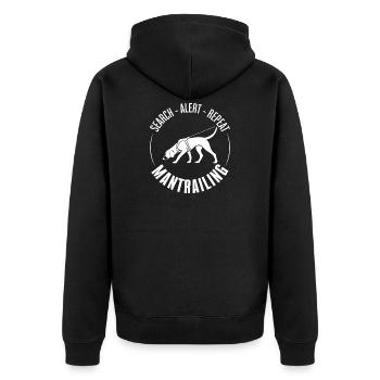 Foxhound Mantrailing Dog Sport Search Dogs Wilsigns - Unisex Premium Organic Zip Hoodie - black - Back - Nico (187cm)