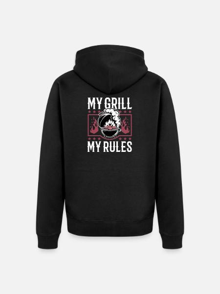 BBQ Grilling Meat Smoking Barbecue - Unisex Premium Bio Zip Hoodie - Schwarz