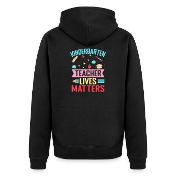 Enseignante de maternelle Lives Matters Enseignante de maternelle - Veste à capuche bio Premium Unisexe - noir - Dos - Nico (187cm)