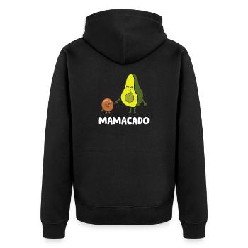 Mamacado Duo Avocado Mom & Pal - Unisex Premium Organic Zip Hoodie - black - Back - Nico (187cm)