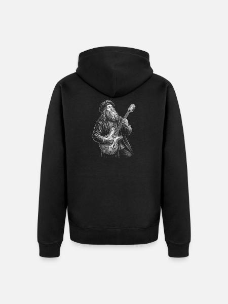 Leonardo Da Vinci plays guitar - Unisex Premium Organic Zip Hoodie - black
