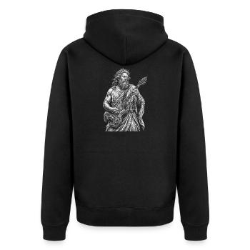 Poseidon plays guitar - Unisex Premium Organic Zip Hoodie - black - Back - Nico (187cm)