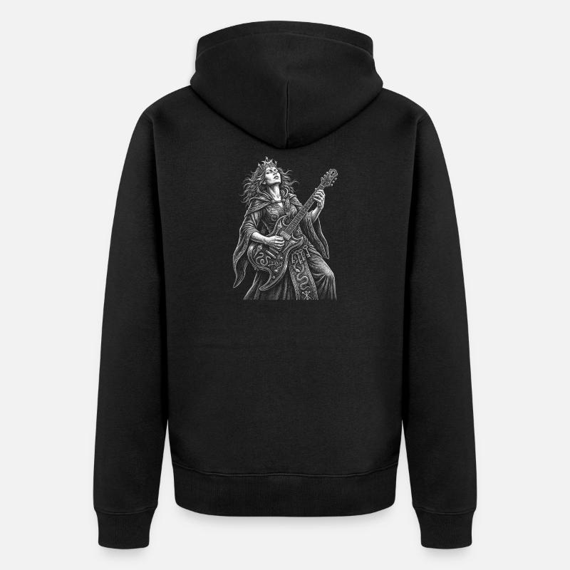 Hécate joue de la guitare - Veste à capuche bio Premium Unisexe - noir