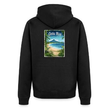 Paysage des plages tropicales du Costa Rica - Veste à capuche bio Premium Unisexe - noir - Dos - Nico (187cm)