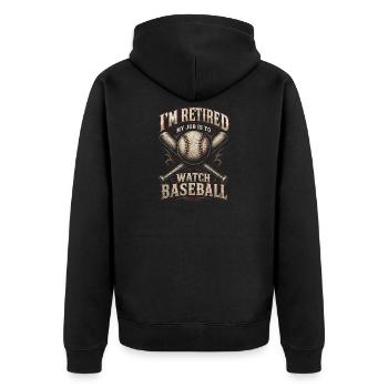 Retraités : Regarder le baseball - Veste à capuche bio Premium Unisexe - noir - Dos - Nico (187cm)