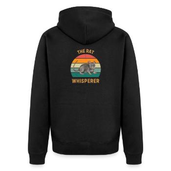 The Rat Whisperer lustiges Haustierrattenbesitzer-Geschenk - Unisex Premium Bio Zip Hoodie - Schwarz - Hinten - Nico (187cm)