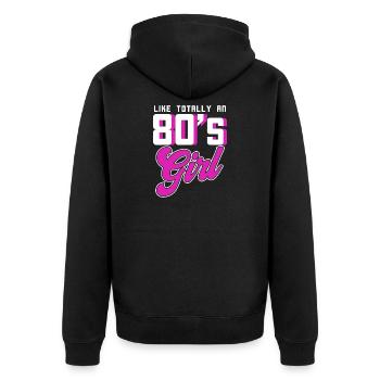 T-shirt rétro Neon Girl des années 80 - Veste à capuche bio Premium Unisexe - noir - Dos - Nico (187cm)