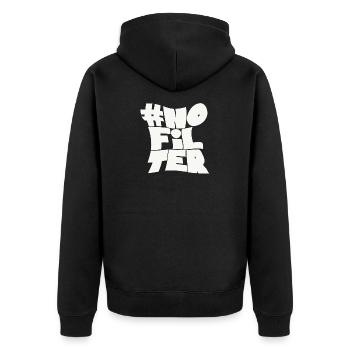 Pas de hashtag filtre - Veste à capuche bio Premium Unisexe - noir - Dos - Nico (187cm)