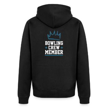 Bowling Crew - Unisex Premium Organic Zip Hoodie - black - Back - Nico (187cm)