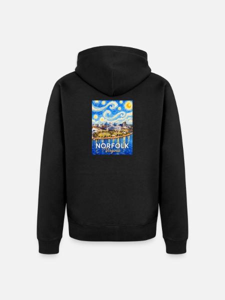 Norfolk Skyline Starry Night - Unisex Premium Organic Zip Hoodie - black