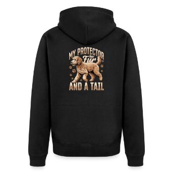 Goldendoodle Dog Breed - Unisex Premium Organic Zip Hoodie - black - Back - Nico (187cm)