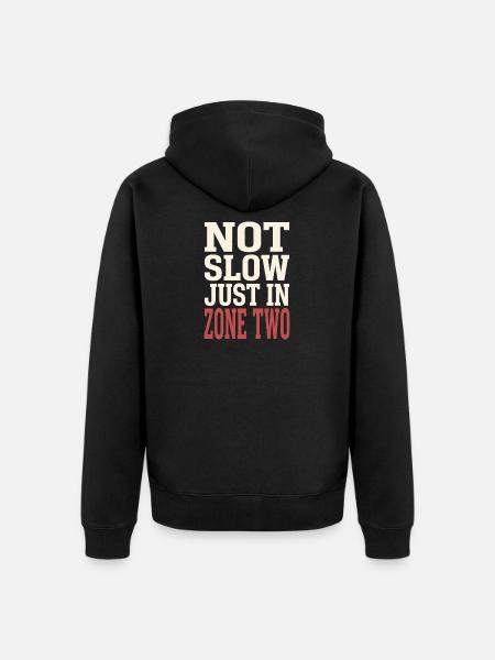 Zone 2 Training Herzfrequenztraining Einfaches - Unisex Premium Bio Zip Hoodie - Schwarz
