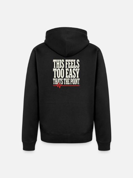 Zone 2 Training Herzfrequenztraining Einfaches - Unisex Premium Bio Zip Hoodie - Schwarz
