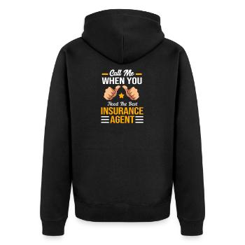 Agent d’assurance - Veste à capuche bio Premium Unisexe - noir - Dos - Nico (187cm)