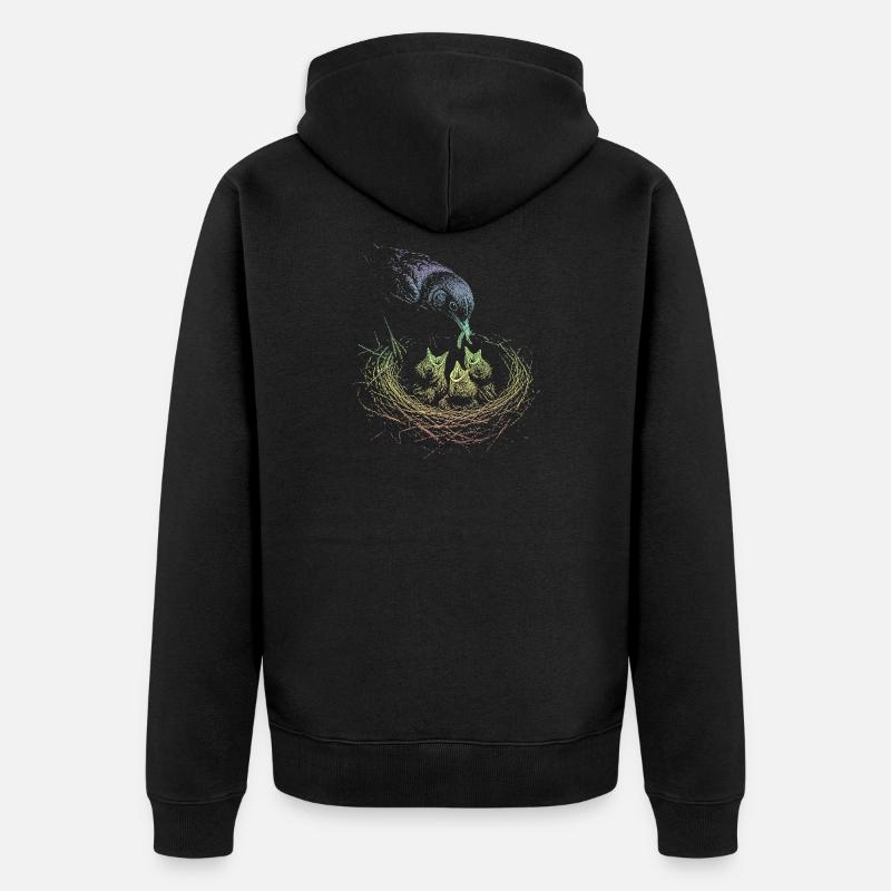 Merle - Veste à capuche bio Premium Unisexe - noir