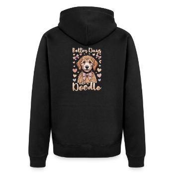 Goldendoodle Dog Breed - Unisex Premium Organic Zip Hoodie - black - Back - Nico (187cm)