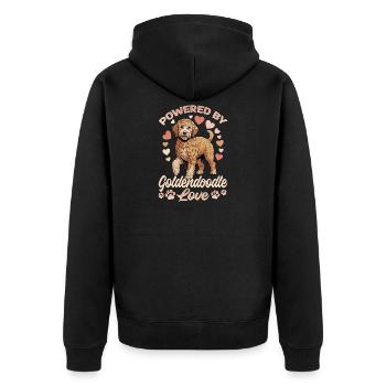 Goldendoodle Dog Breed - Unisex Premium Organic Zip Hoodie - black - Back - Nico (187cm)