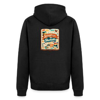 Schere statt Abkürzung | Scrapbooking - Unisex Premium Bio Zip Hoodie - Schwarz - Hinten - Nico (187cm)