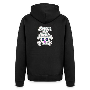 Crush me dead - Unisex Premium Organic Zip Hoodie - black - Back - Nico (187cm)