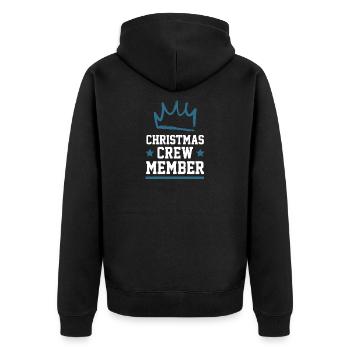 Christmas Crew - Unisex Premium Bio Zip Hoodie - Schwarz - Hinten - Nico (187cm)