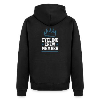 Cycling Crew - Unisex Premium Bio Zip Hoodie - Schwarz - Hinten - Nico (187cm)