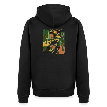 Nature rétro vintage - Veste à capuche bio Premium Unisexe - noir - Dos - Nico (187cm)