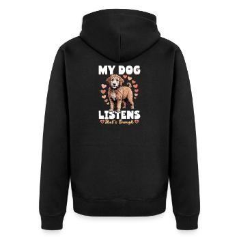 Goldendoodle Dog Breed - Unisex Premium Organic Zip Hoodie - black - Back - Nico (187cm)
