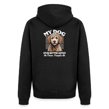 Goldendoodle Dog Breed - Unisex Premium Organic Zip Hoodie - black - Back - Nico (187cm)