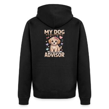 Goldendoodle Dog Breed - Unisex Premium Organic Zip Hoodie - black - Back - Nico (187cm)
