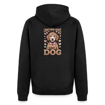 Goldendoodle Dog Breed - Unisex Premium Organic Zip Hoodie - black - Back - Nico (187cm)