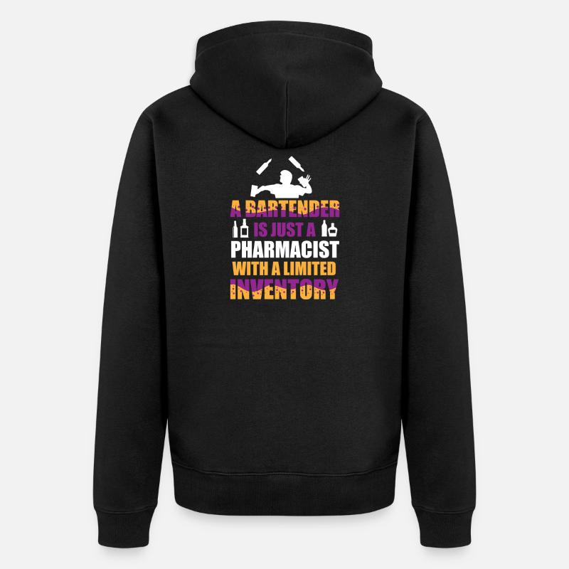 Barkeeper Kellner bartender Barmann - Unisex Premium Bio Zip Hoodie - Schwarz