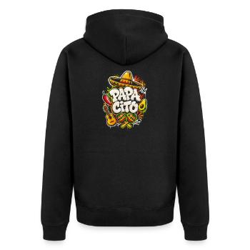 Papa Cito Fiesta Sombrero - Unisex Premium Organic Zip Hoodie - black - Back - Nico (187cm)