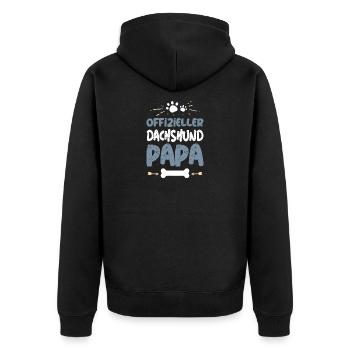 Official Dachshund Dad - Unisex Premium Organic Zip Hoodie - black - Back - Nico (187cm)
