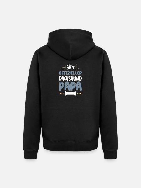 Official Dachshund Dad - Unisex Premium Organic Zip Hoodie - black