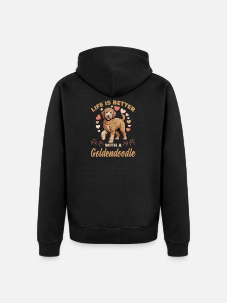 Goldendoodle Dog Breed - Unisex Premium Bio Zip Hoodie - Schwarz