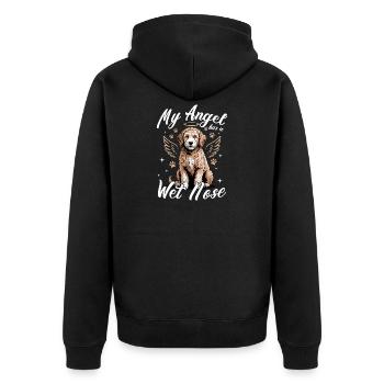 Goldendoodle Dog Breed - Unisex Premium Organic Zip Hoodie - black - Back - Nico (187cm)