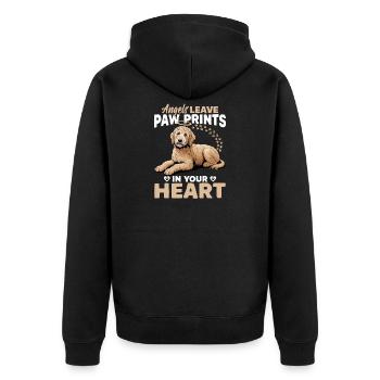 Goldendoodle Dog Breed - Unisex Premium Organic Zip Hoodie - black - Back - Nico (187cm)