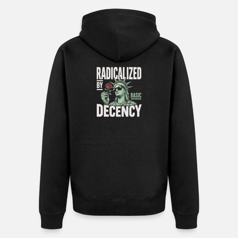 Radicalized by Decency Statue - Unisex Premium Organic Zip Hoodie - black