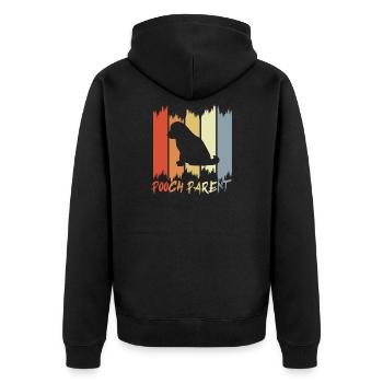 Hundebesitzer - Unisex Premium Bio Zip Hoodie - Schwarz - Hinten - Nico (187cm)