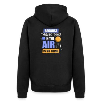 discus throw discus throw discus thrower - Unisex Premium Organic Zip Hoodie - black - Back - Nico (187cm)