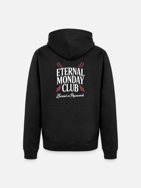 Eternal Monday Club: Paperwork - Unisex Premium Organic Zip Hoodie - black