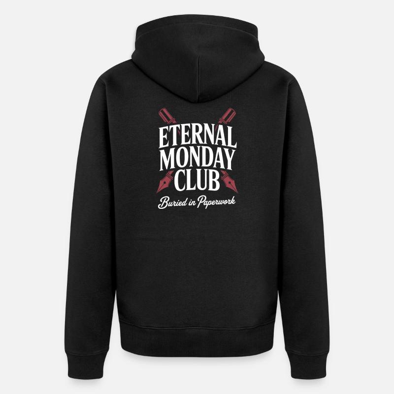 Club du Lundi Éternel : Paperasse - Veste à capuche bio Premium Unisexe - noir
