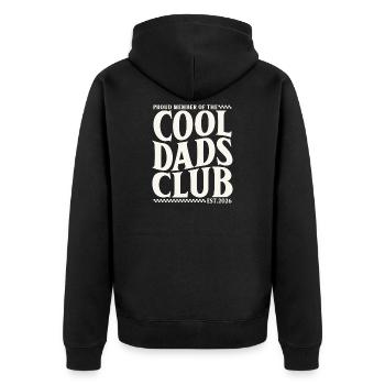 Club des papas cool - Cadeau de la fête des pères 2026 - Veste à capuche bio Premium Unisexe - noir - Dos - Nico (187cm)