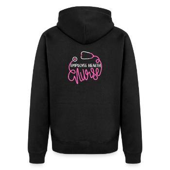 Employee Health Hearts Stethoscope - Unisex Premium Organic Zip Hoodie - black - Back - Nico (187cm)