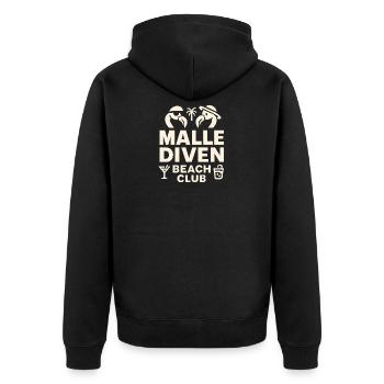 Malle Diven Beach Club Flamingo Mallorca Party - Unisex Premium Organic Zip Hoodie - black - Back - Nico (187cm)