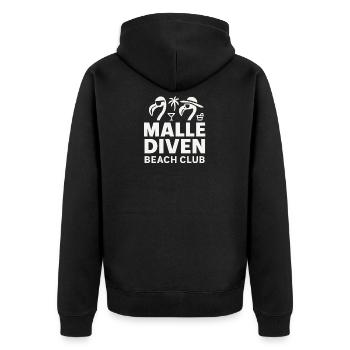 Malle Diven Beach Club Flamingo Mallorca Party - Unisex Premium Bio Zip Hoodie - Schwarz - Hinten - Nico (187cm)