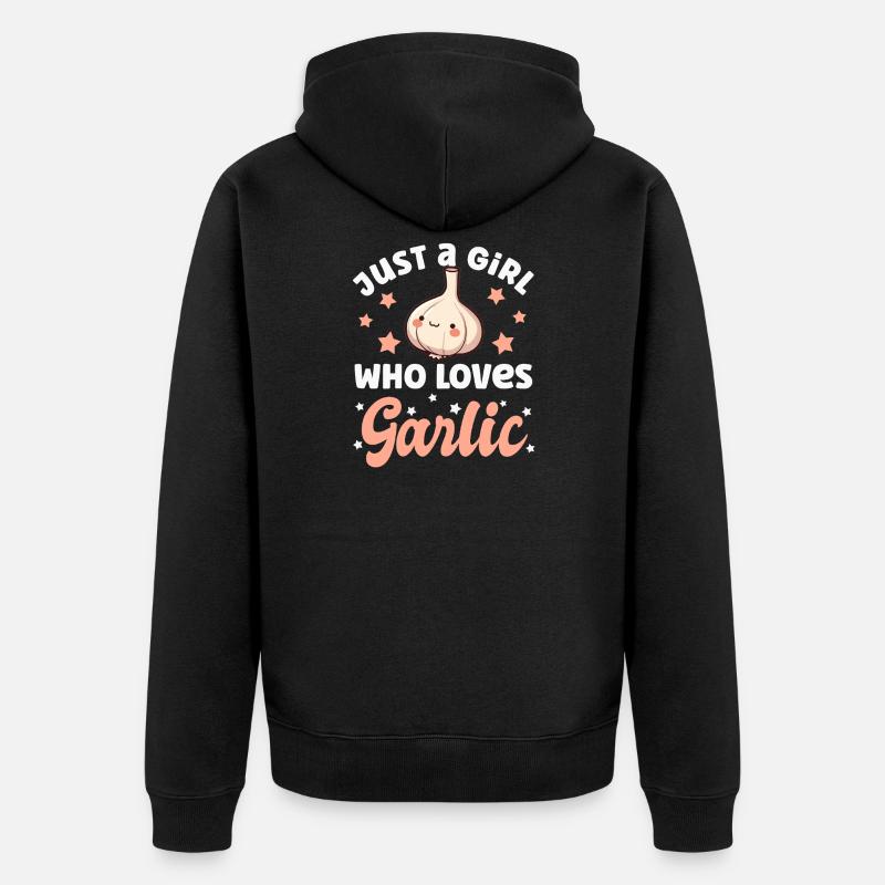 Knoblauch - Unisex Premium Bio Zip Hoodie - Schwarz
